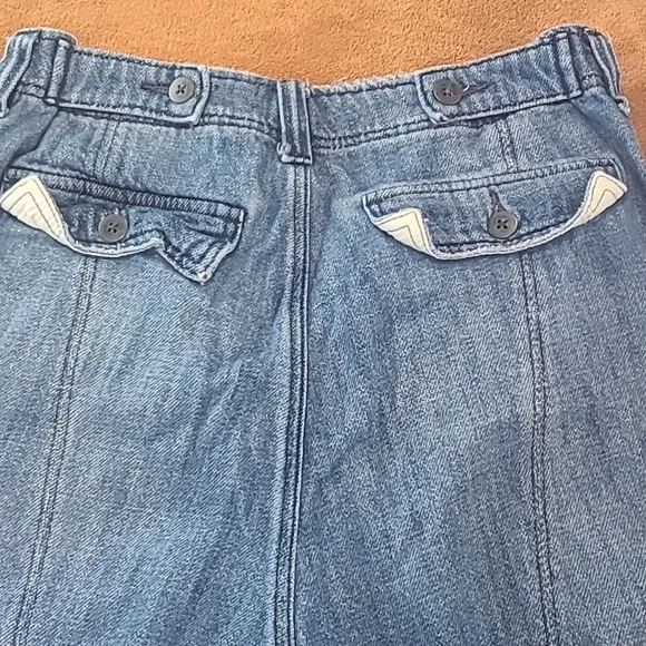 Free People Medium Wash Blue Button Fly High Rise Baggy Shorts Women's Size 4 - Picture 10 of 12